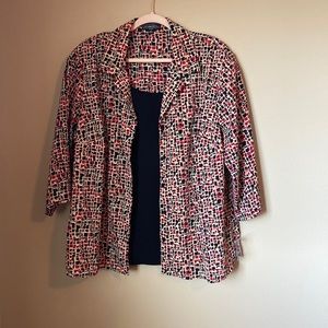 Women’s Elementz Jacket Blouse Combo Shirt Black and Red Size 2X